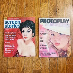 Two 1961 Movie Screen Mags, 'Screen Stories' And 'Photoplay', Liz Taylor